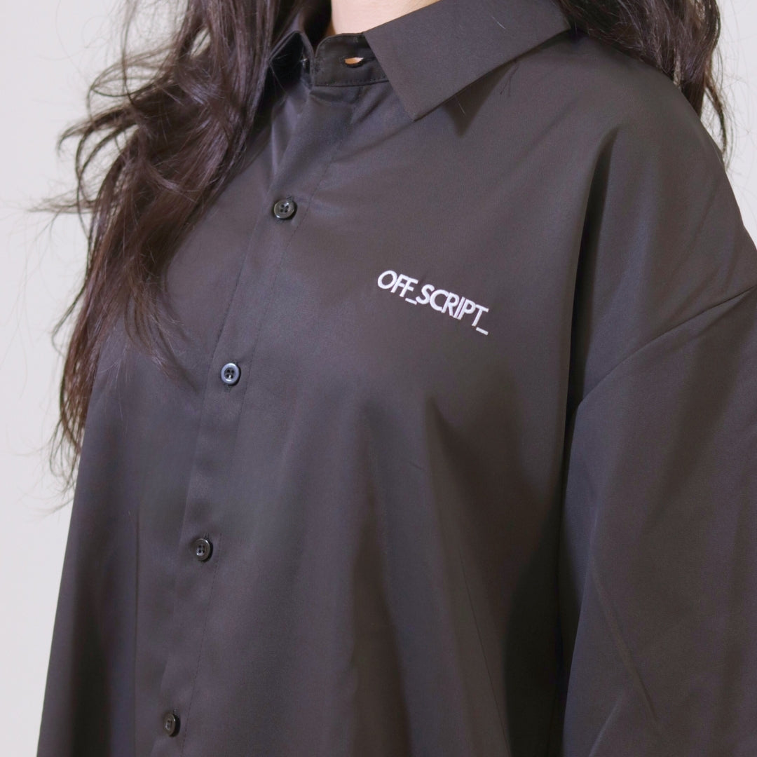 Black Short Sleeve Collar Shirt - Aira No.3