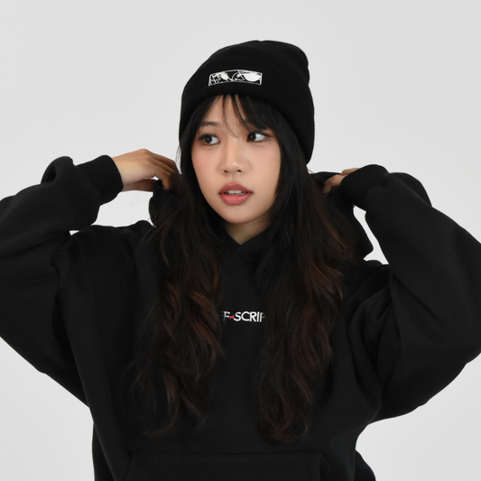 OFF SCRIPT - Embroidered Black Beanie